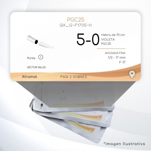 G-F1705-H 5-0 Aguja 1/2 - 17