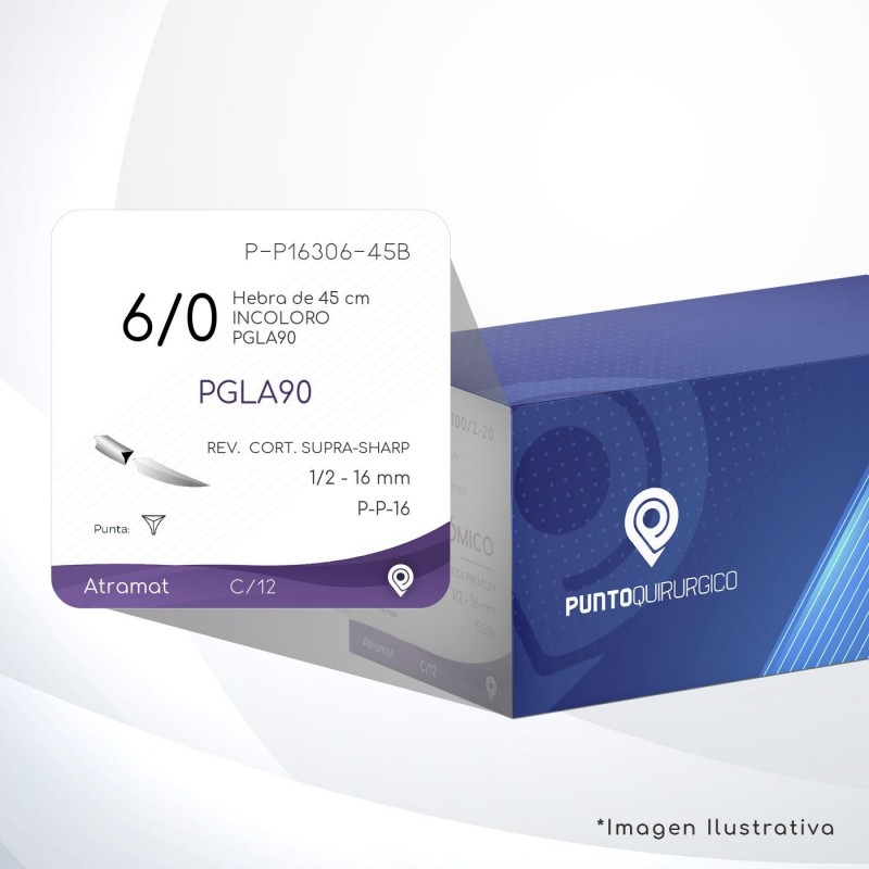 P-P16306-45B 6/0 Aguja 1/2 - 16