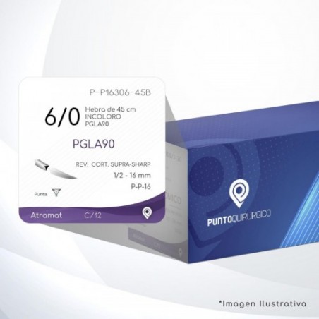 P-P16306-45B 6/0 Aguja 1/2 - 16