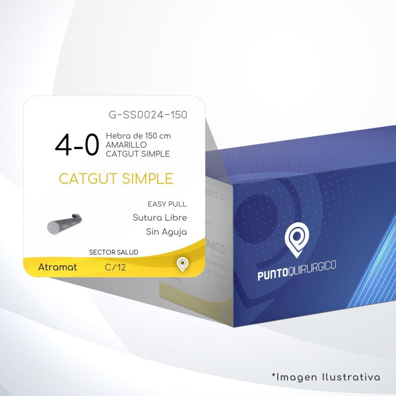 G-SS0024-150 4-0 Aguja   EASPULL  S/A Hebra de 150 cm Cirugía General C/12