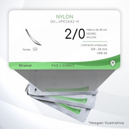 HPE2442-N 2/0 Aguja 3/8 - 24