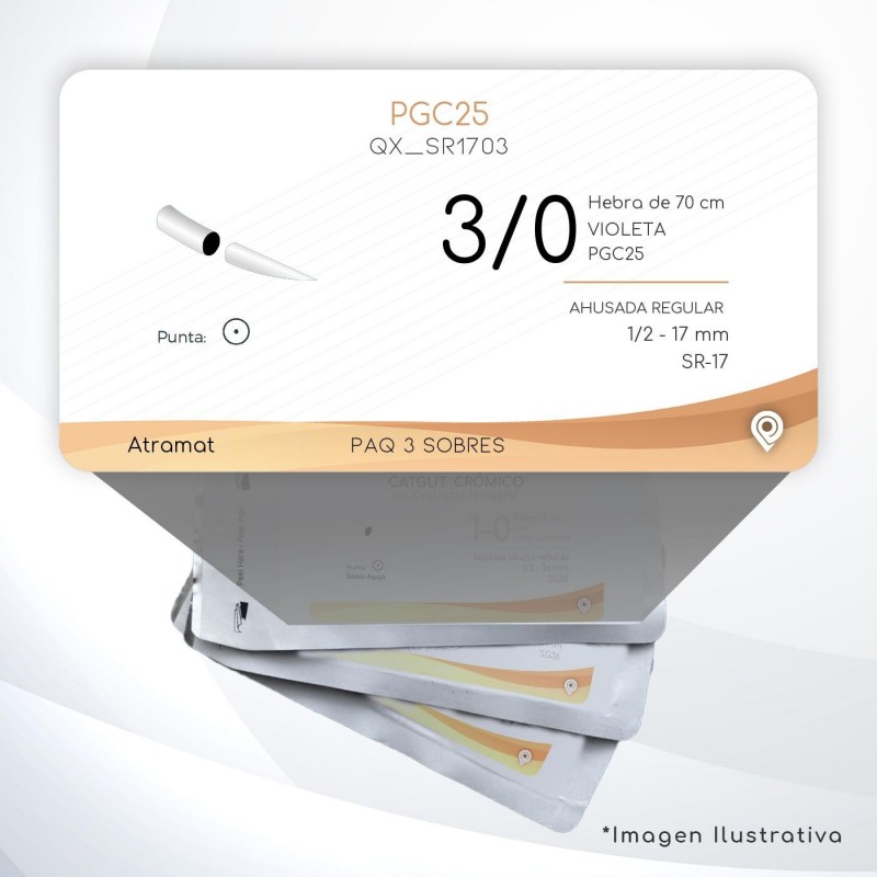 SR1703 3/0 Aguja 1/2 - 17