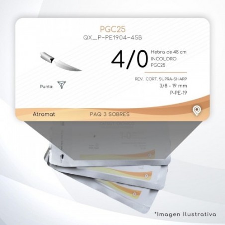 P-PE1904-45B 4/0 Aguja 3/8 - 19