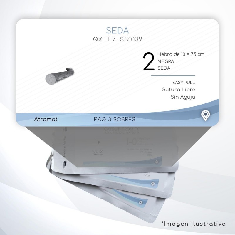 EZ-SS1039 2 Aguja   EASPULL  S/A Hebra de 10 X 75 cm Cirugía General