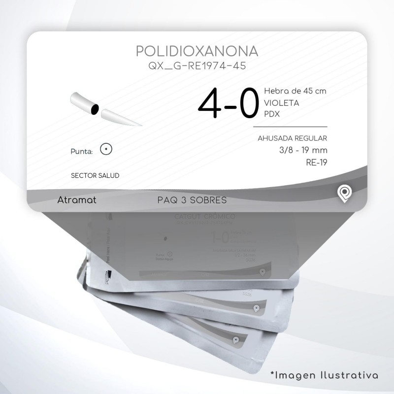 G-RE1974-45 4-0 Aguja 3/8 - 19