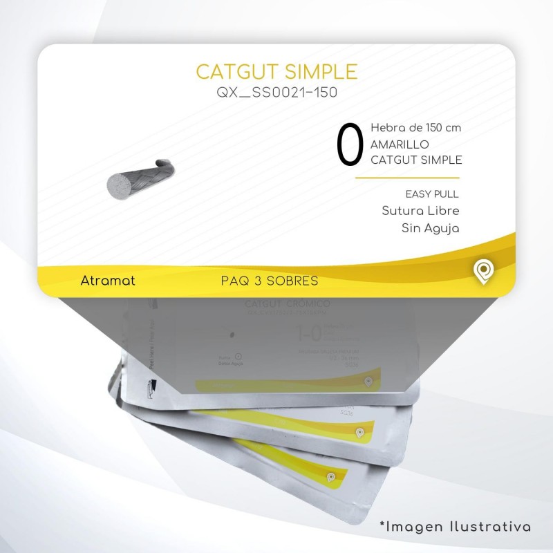 SS0021-150 0 Aguja   EASPULL  S/A Hebra de 150 cm Cirugía General C/3 piezas