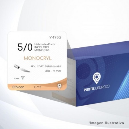 Y495G 5/0 Aguja 3/8 - 19